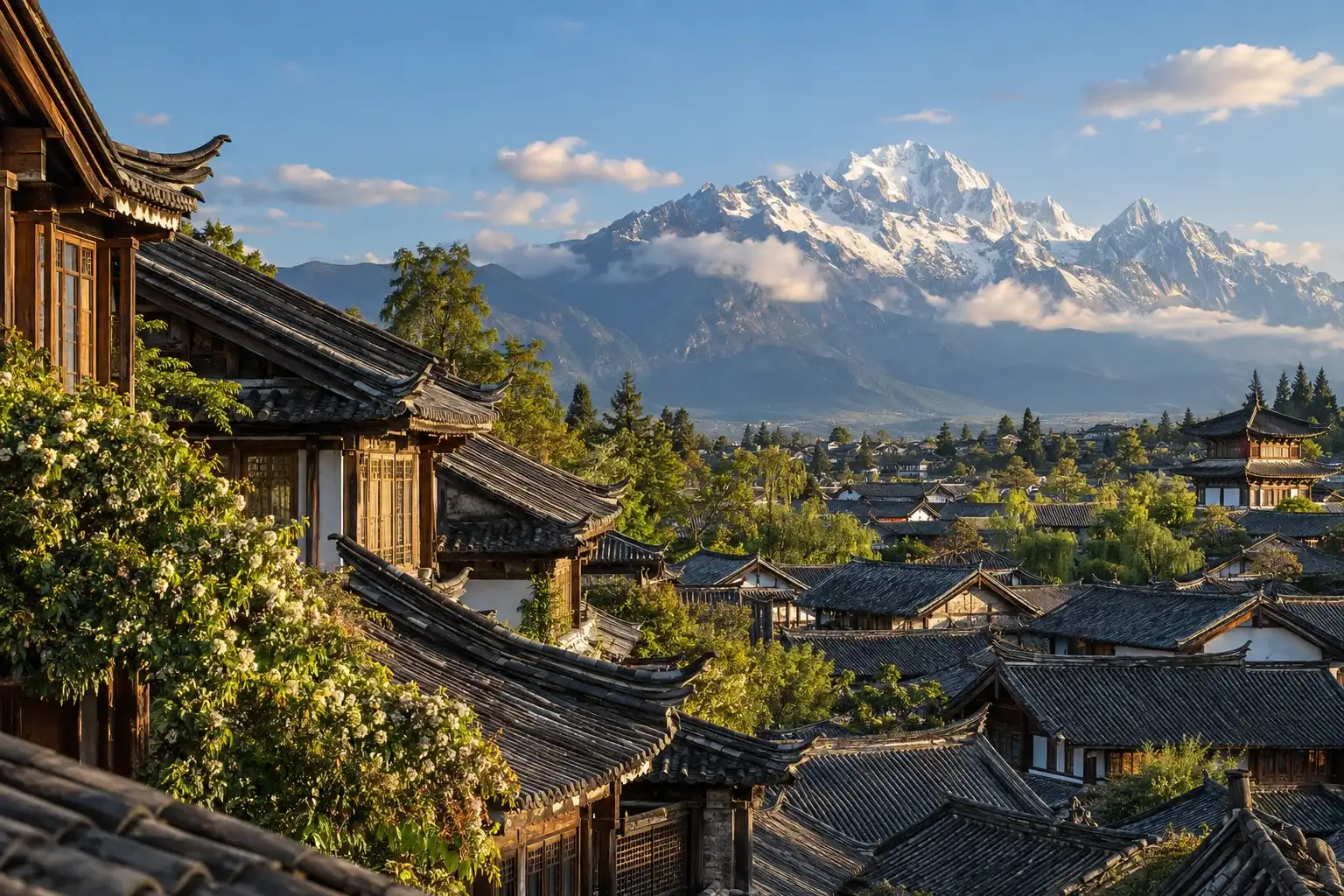 China travel landscape illustration