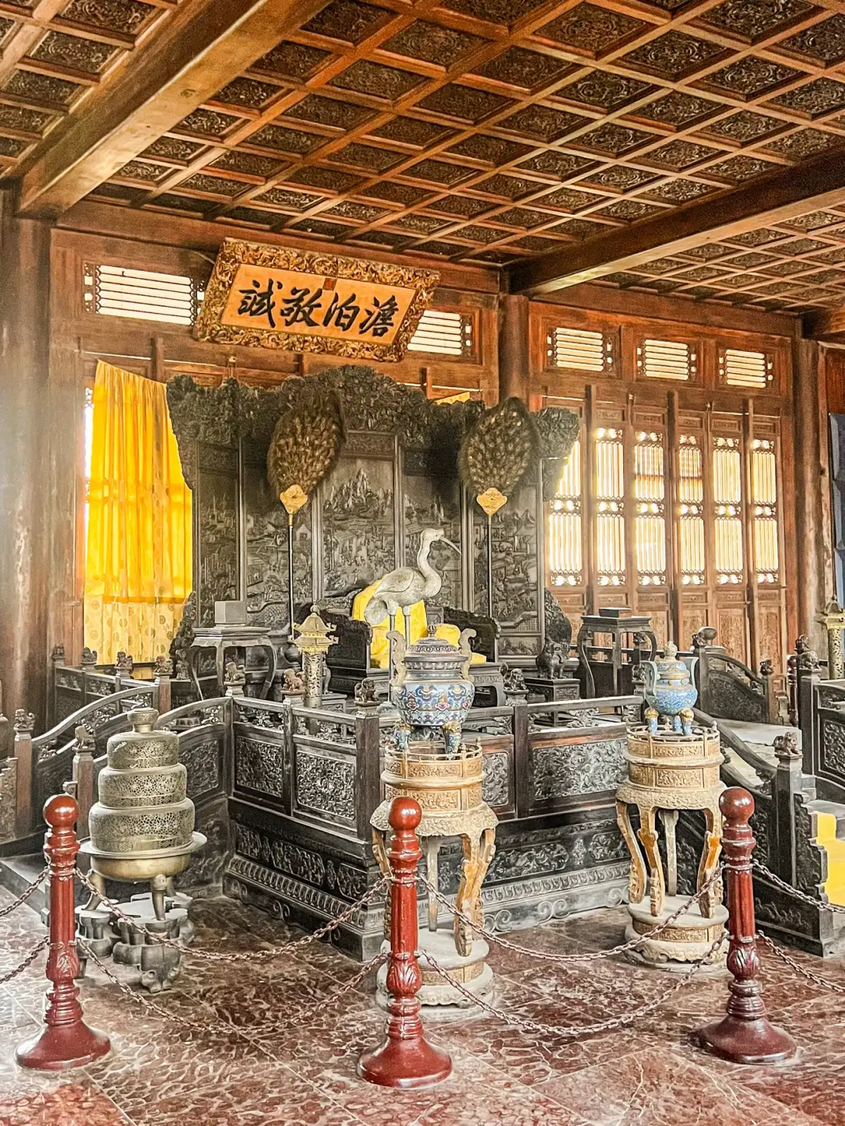 Wooden Structures and Furnishings Inside the Palaces of the Mountain Resort
