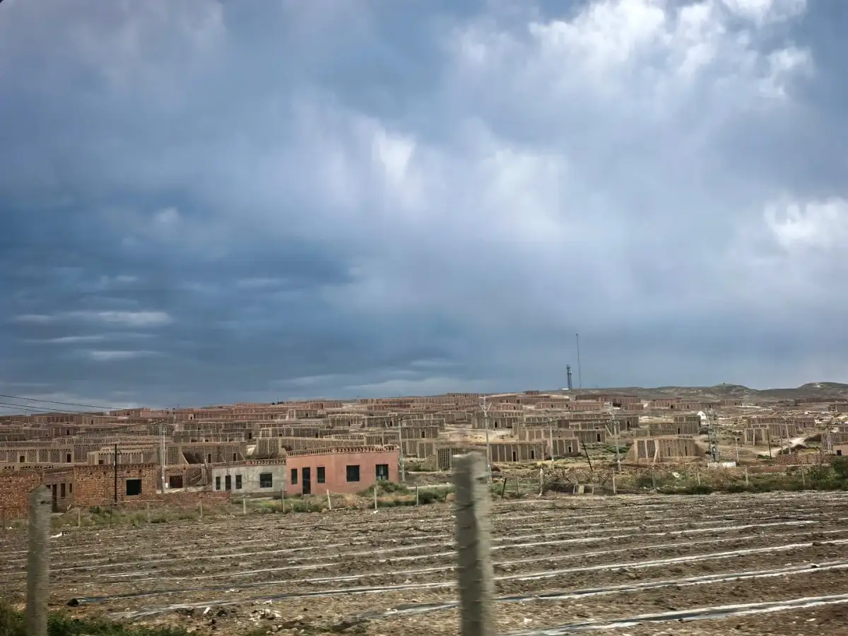 吐鲁番交河故城的土质建筑遗址